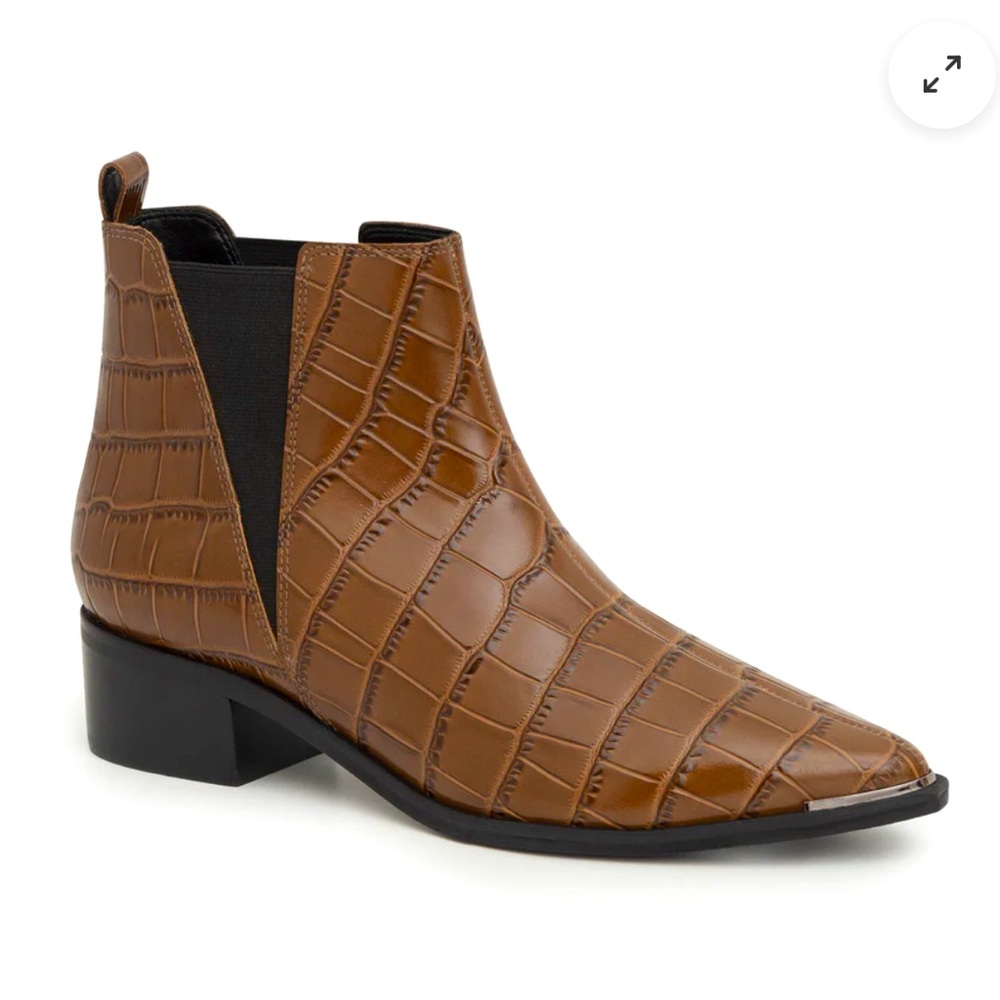 MARC FISHER Brown Croc Yale CHELSEA BOOTIE
